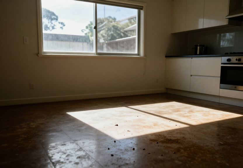 Rodent infestation in a Jamisontown garage before treatment