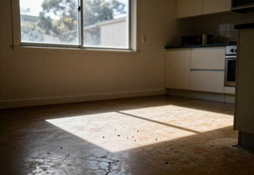 Cockroach infestation in a Jamisontown kitchen before treatment